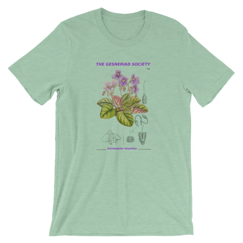 Short-Sleeve Unisex T-Shirt with Saintpaulia ionantha