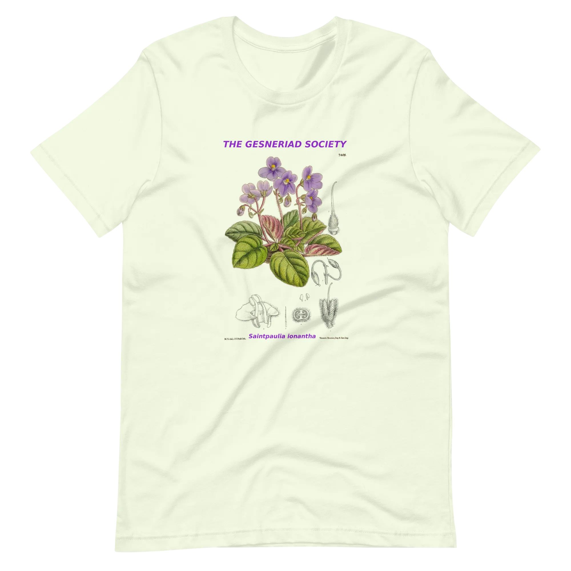 Short-Sleeve Unisex T-Shirt with Saintpaulia ionantha