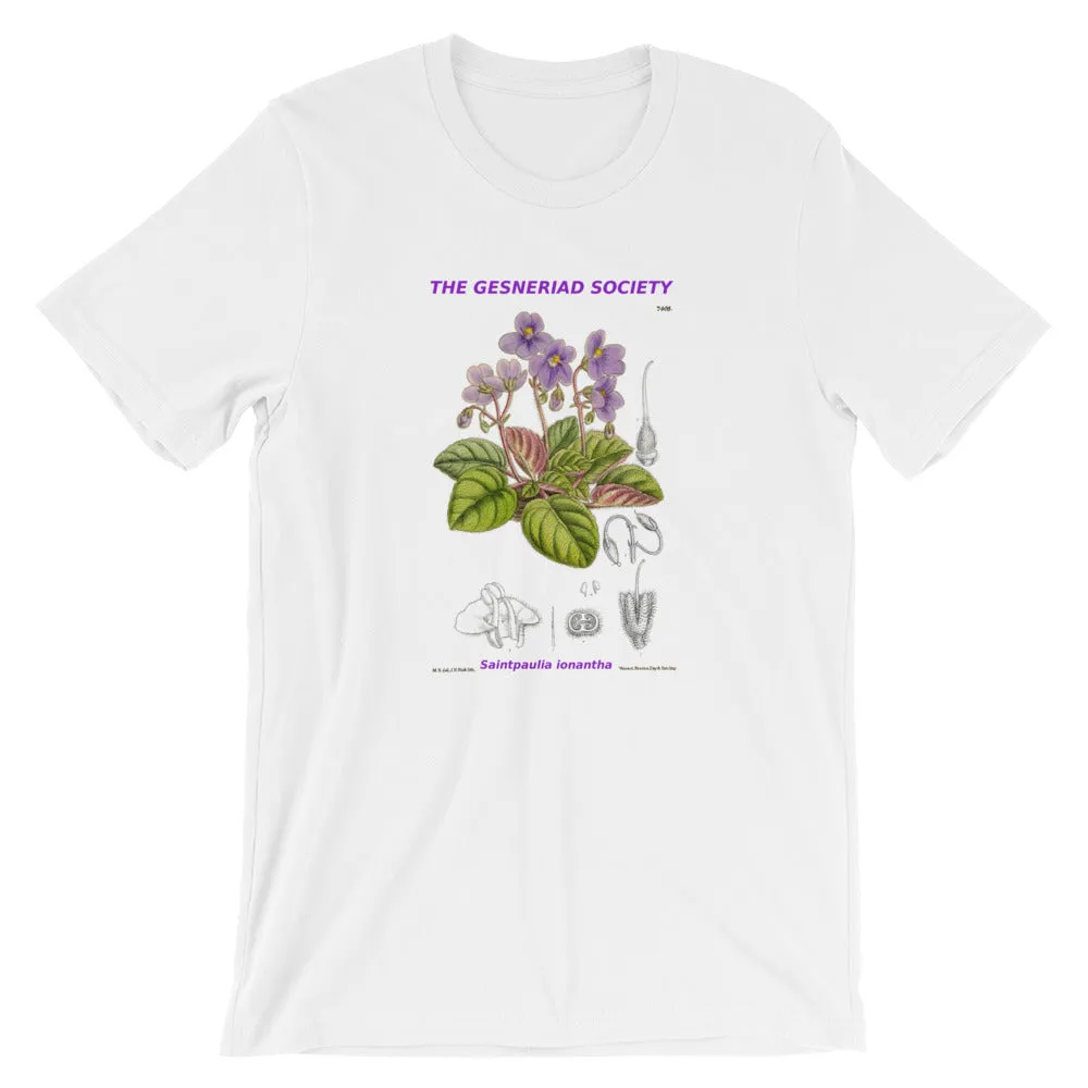 Short-Sleeve Unisex T-Shirt with Saintpaulia ionantha
