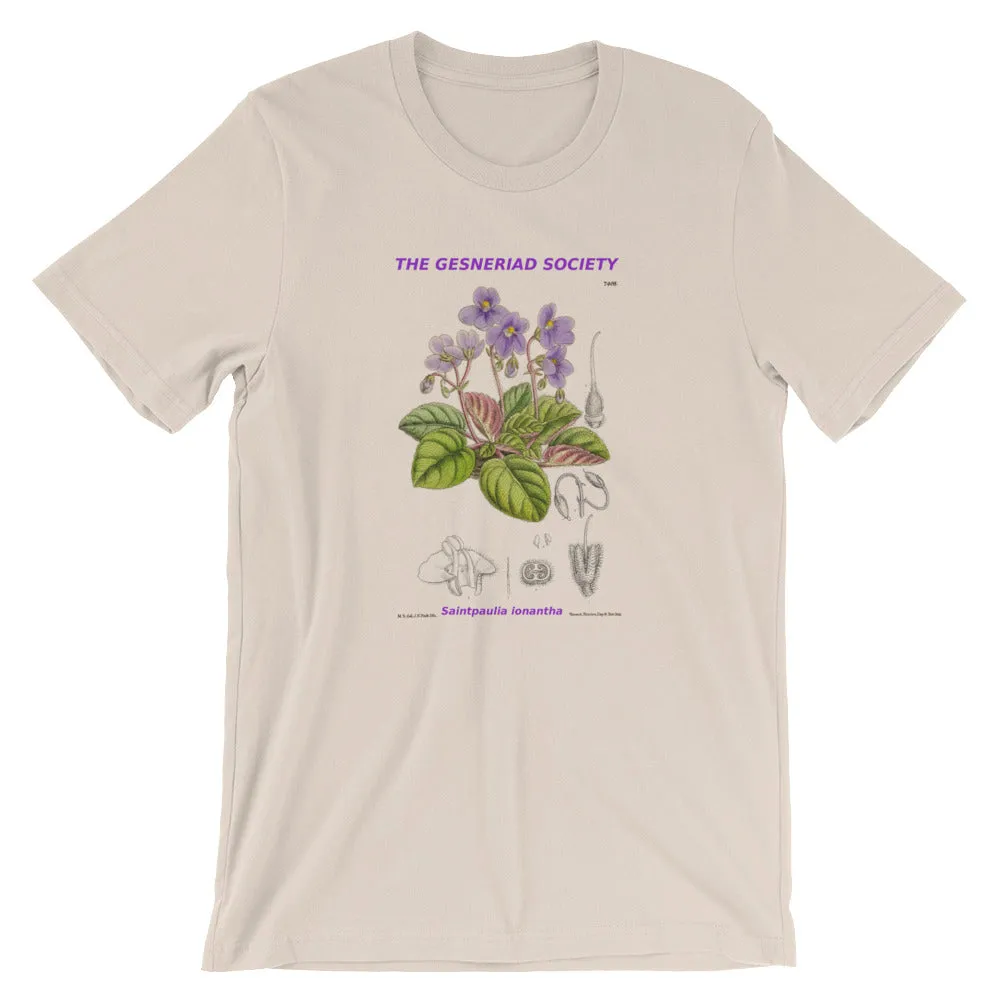 Short-Sleeve Unisex T-Shirt with Saintpaulia ionantha