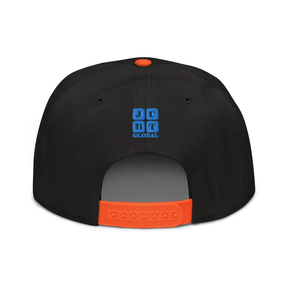 Snapback Hat "1051-0021 Born To Play Baseball (Blue Logo)"