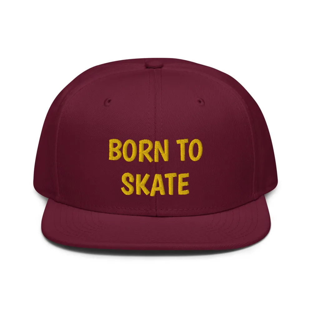 Snapback Hat "1051-0071 Born To Skate (Yellow Logo)"