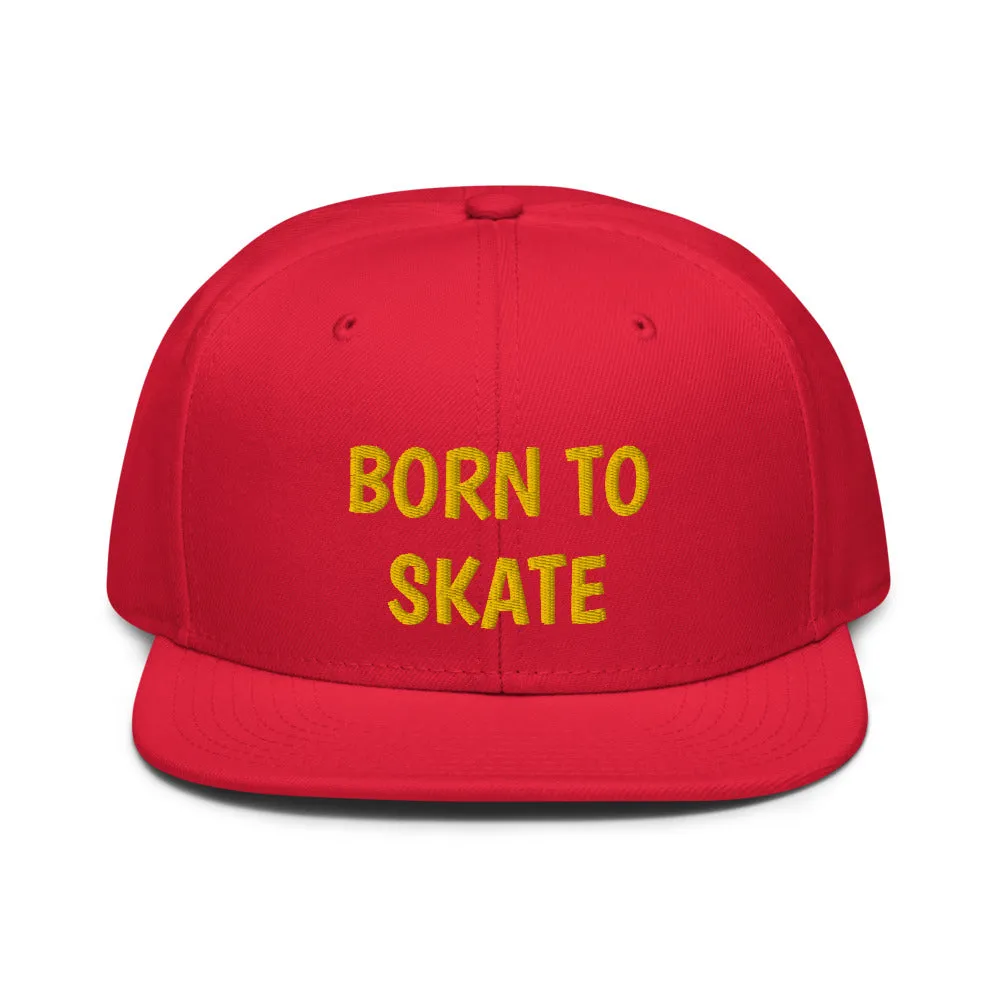 Snapback Hat "1051-0071 Born To Skate (Yellow Logo)"