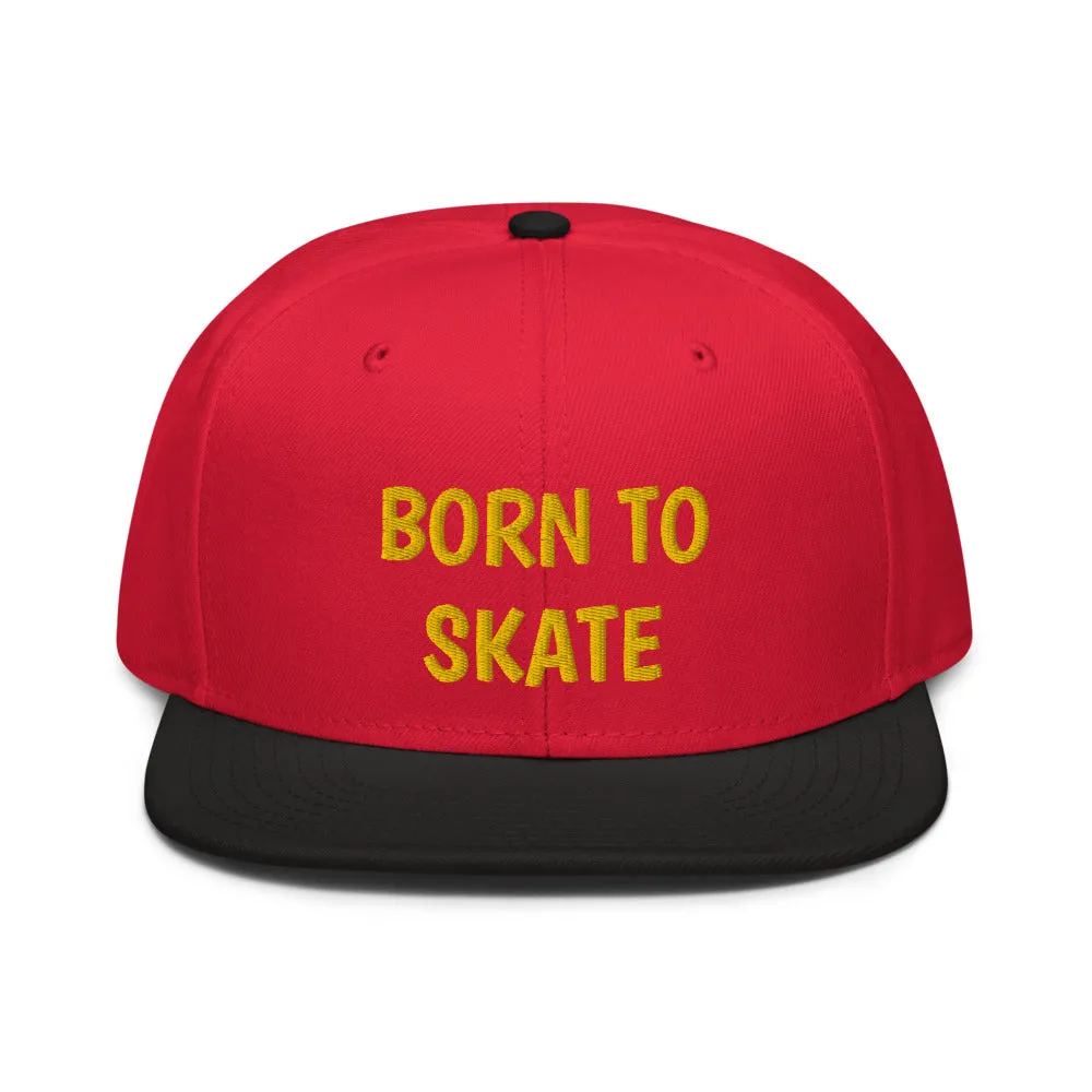 Snapback Hat "1051-0071 Born To Skate (Yellow Logo)"