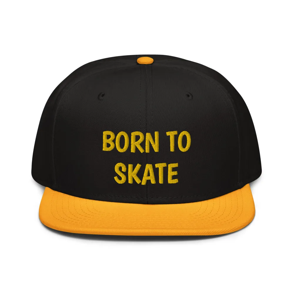 Snapback Hat "1051-0071 Born To Skate (Yellow Logo)"