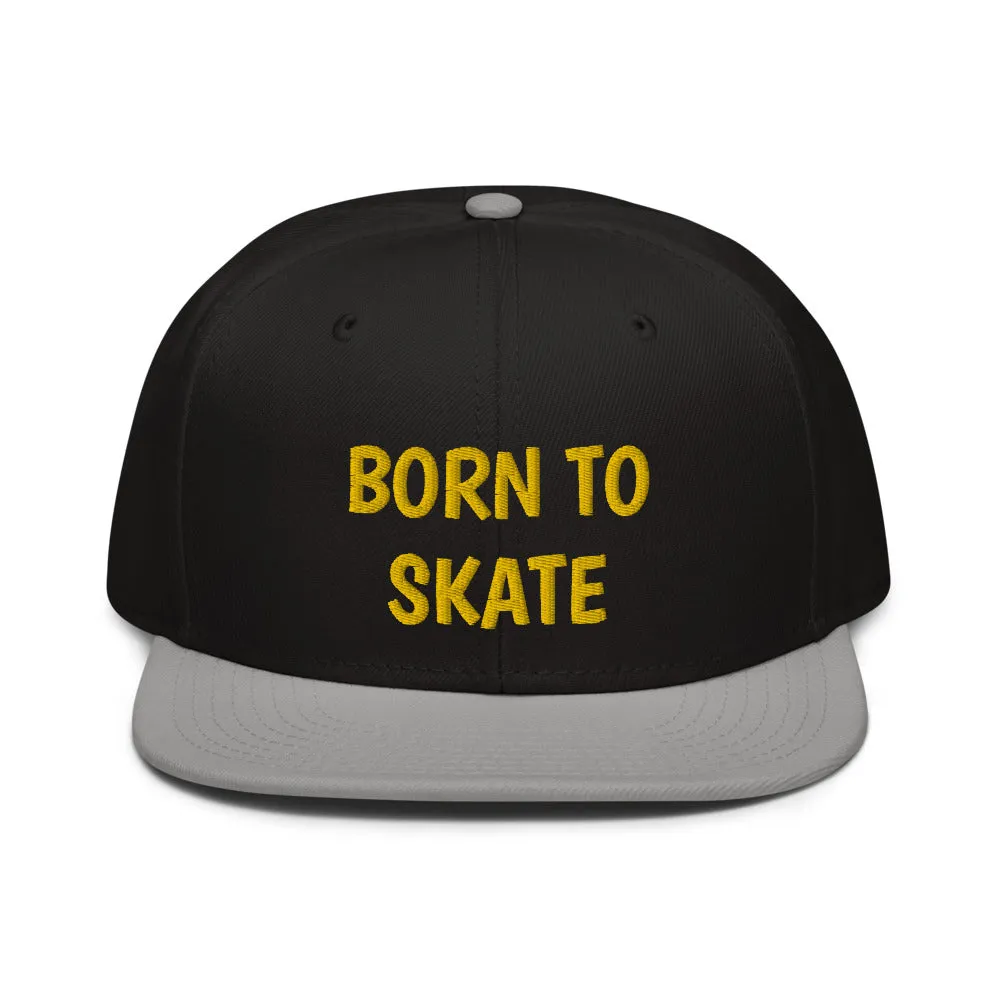 Snapback Hat "1051-0071 Born To Skate (Yellow Logo)"