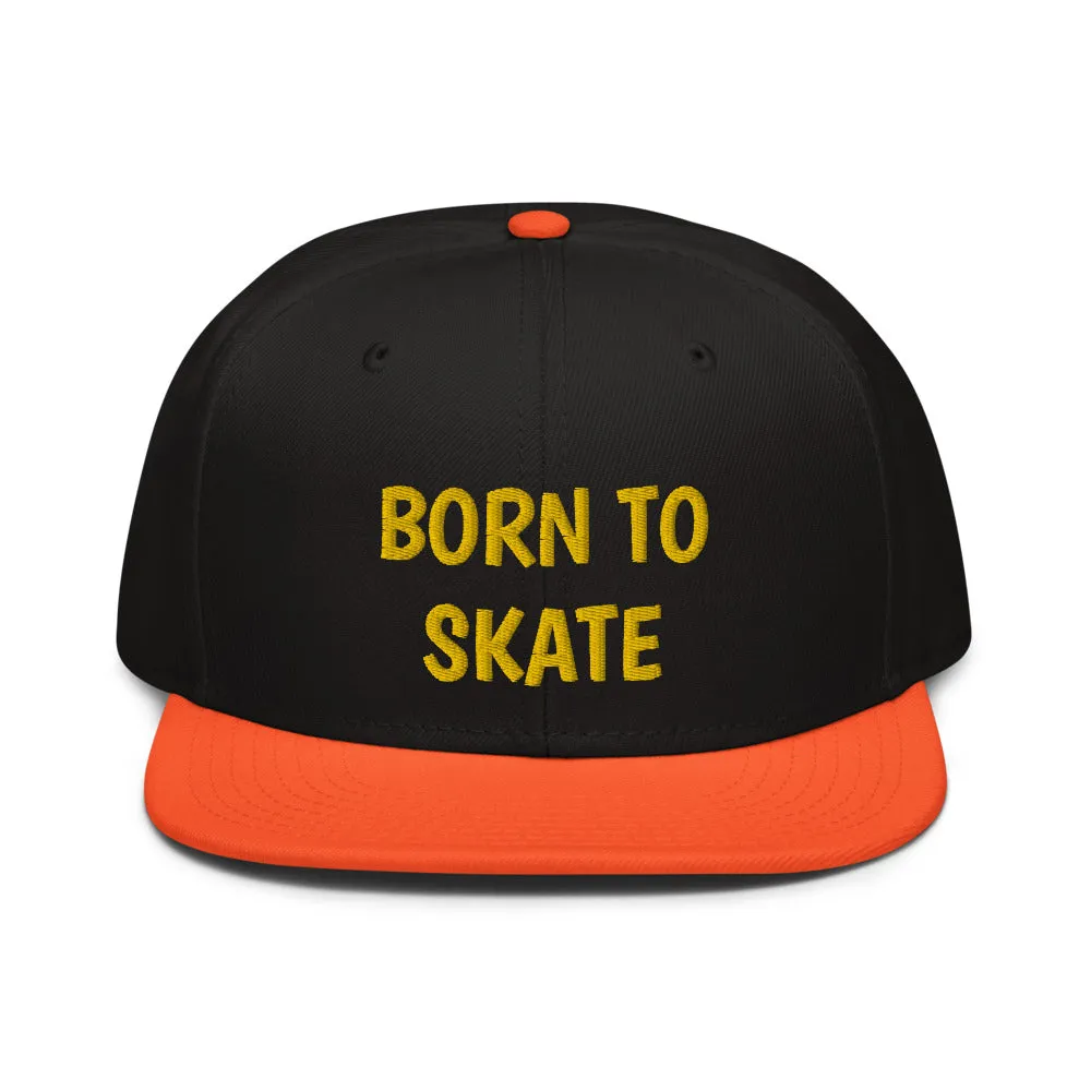 Snapback Hat "1051-0071 Born To Skate (Yellow Logo)"