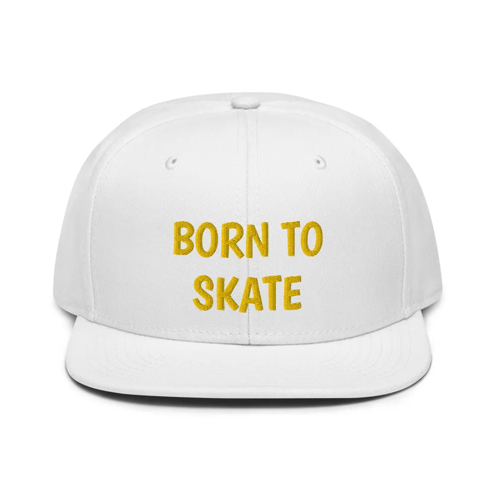 Snapback Hat "1051-0071 Born To Skate (Yellow Logo)"