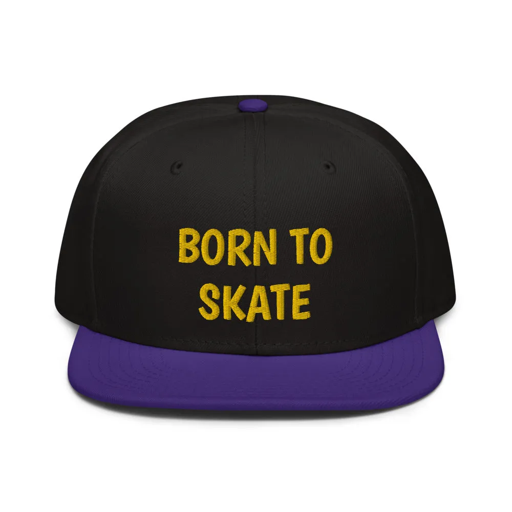 Snapback Hat "1051-0071 Born To Skate (Yellow Logo)"