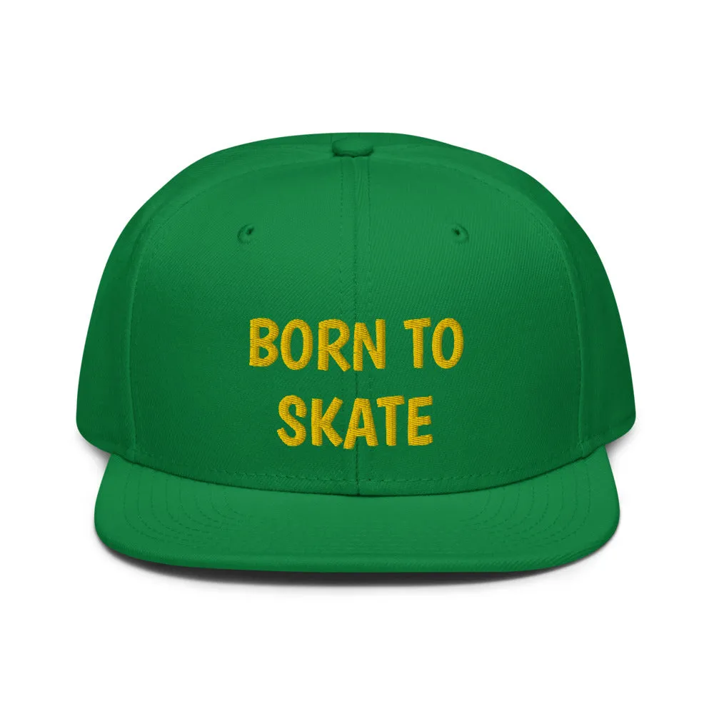 Snapback Hat "1051-0071 Born To Skate (Yellow Logo)"
