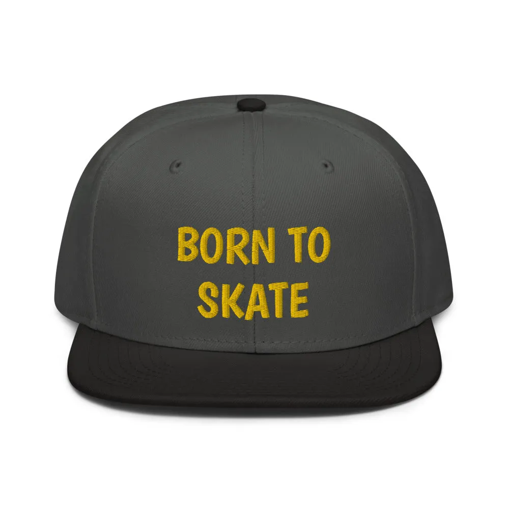 Snapback Hat "1051-0071 Born To Skate (Yellow Logo)"