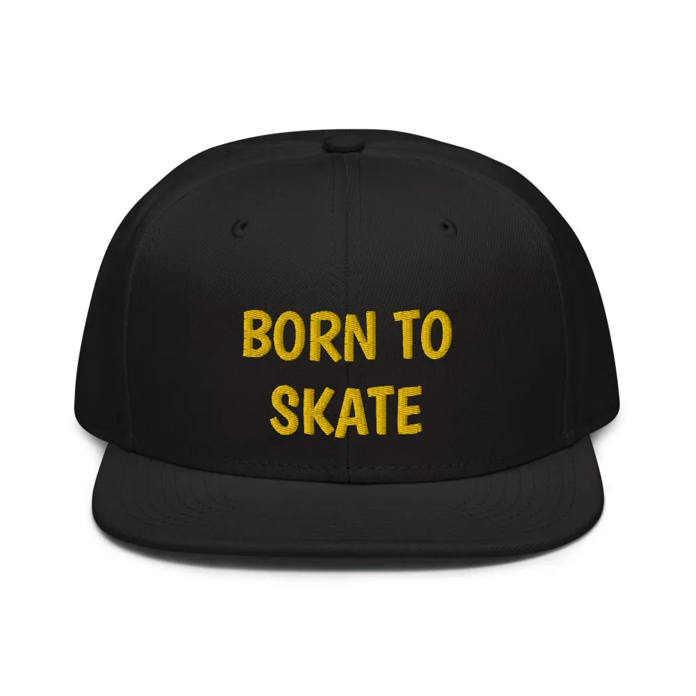 Snapback Hat "1051-0071 Born To Skate (Yellow Logo)"