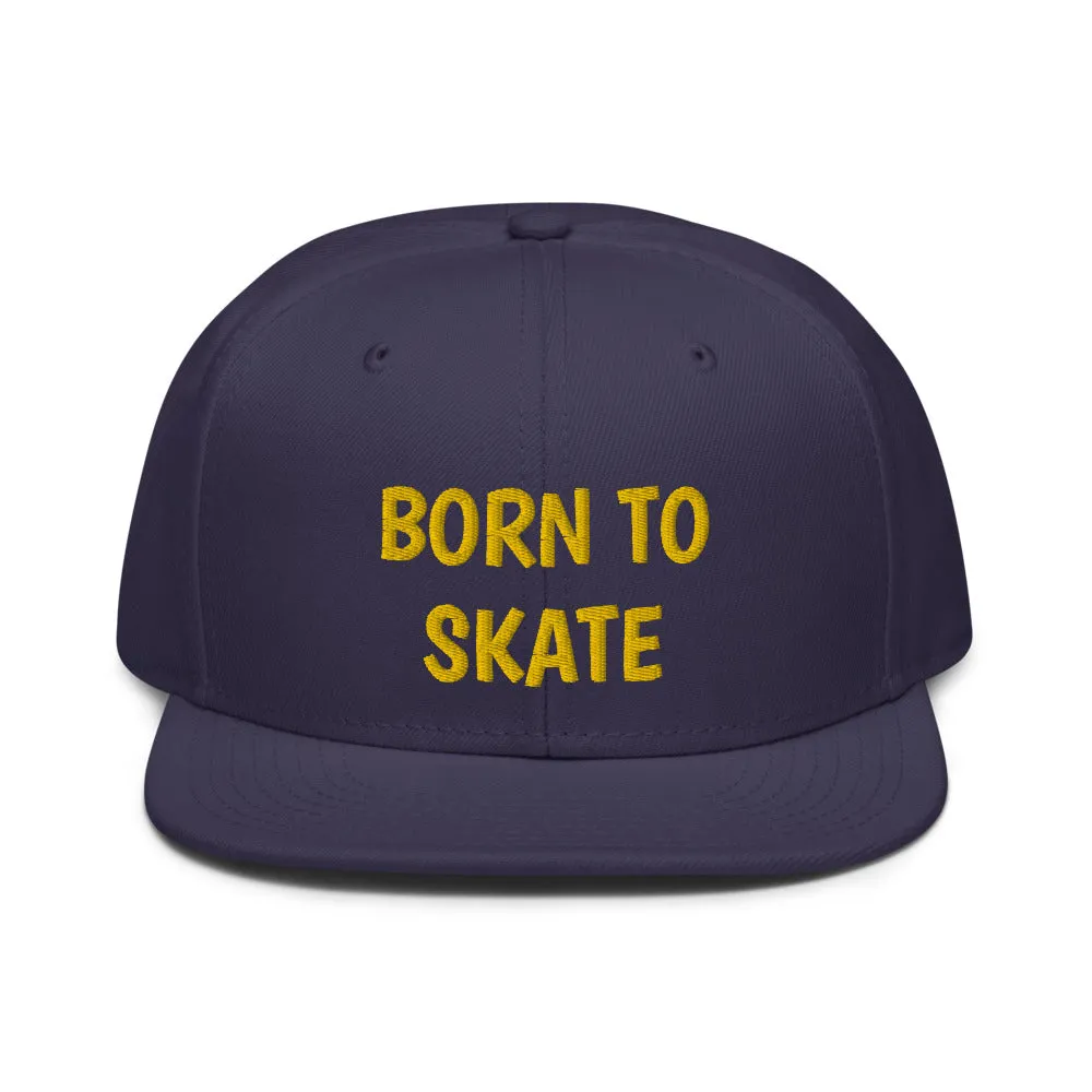 Snapback Hat "1051-0071 Born To Skate (Yellow Logo)"