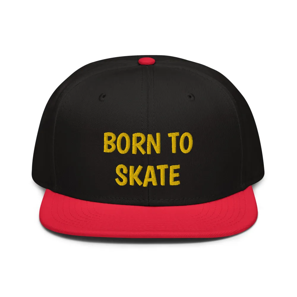 Snapback Hat "1051-0071 Born To Skate (Yellow Logo)"