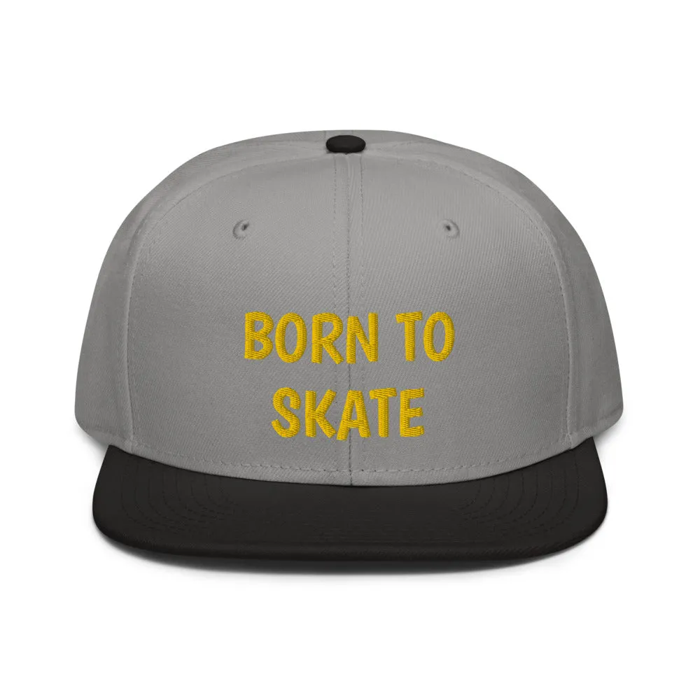 Snapback Hat "1051-0071 Born To Skate (Yellow Logo)"