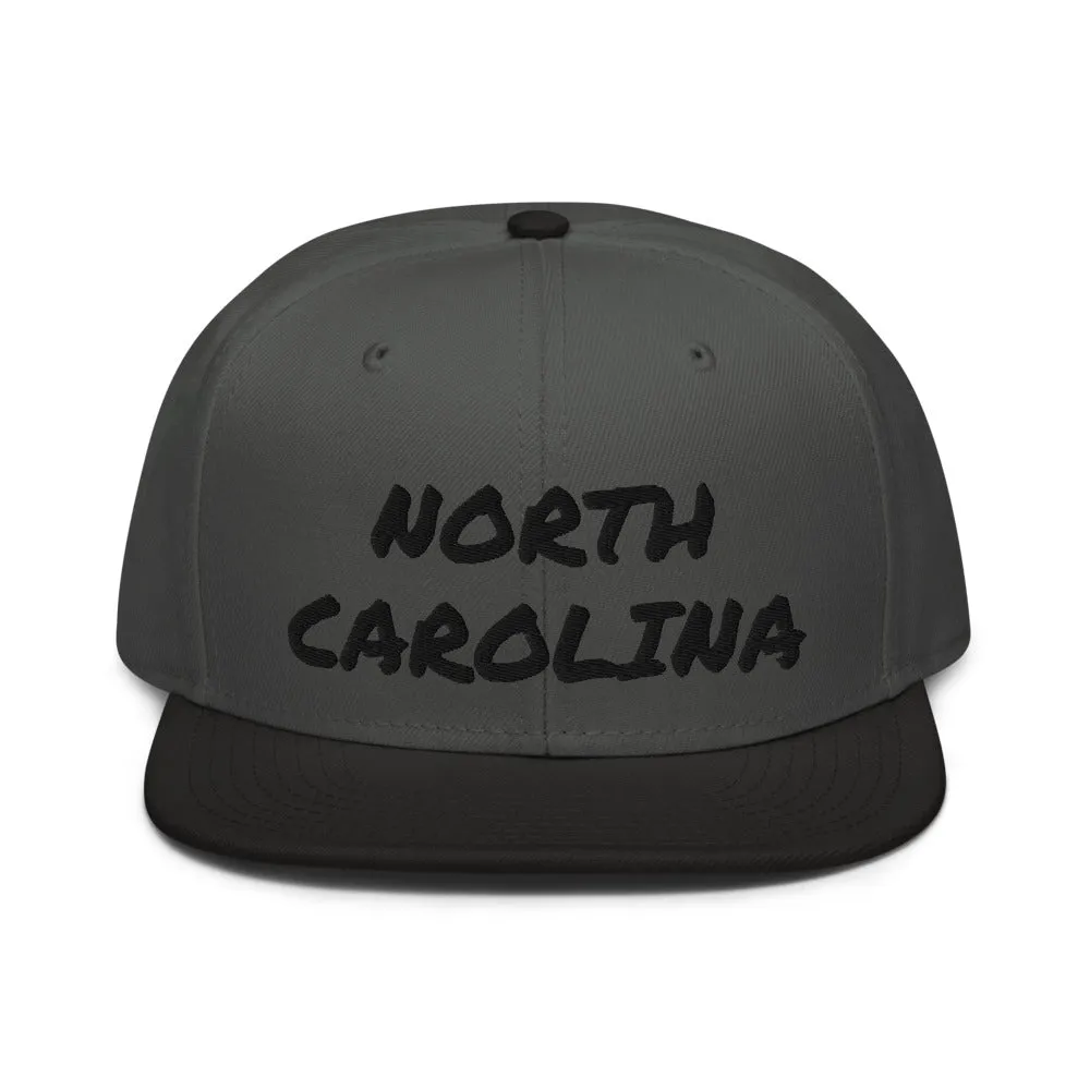 Snapback Hat "1053-0101 North Carolina (Black Logo)"