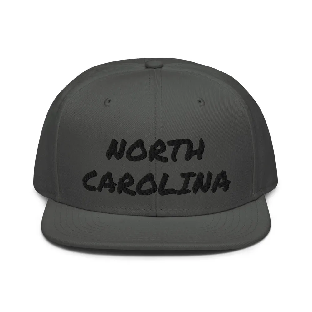 Snapback Hat "1053-0101 North Carolina (Black Logo)"