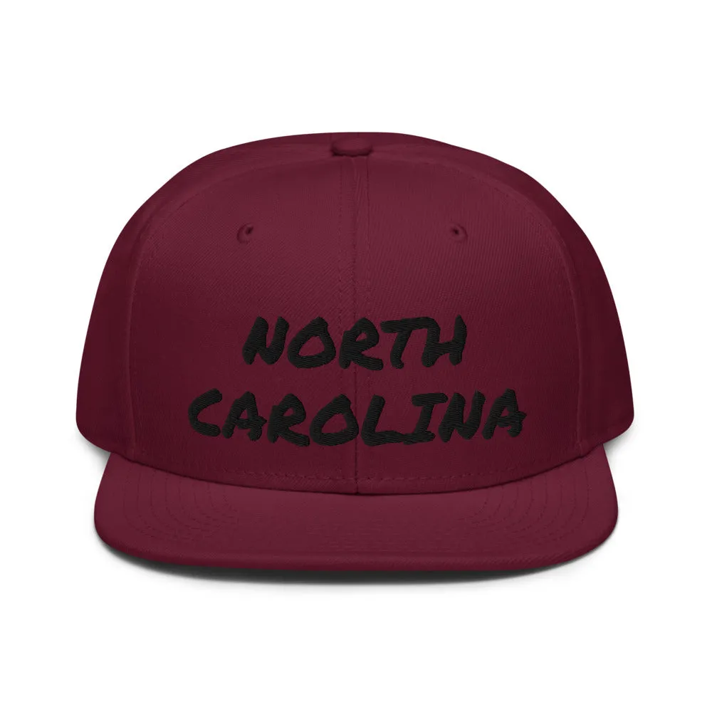 Snapback Hat "1053-0101 North Carolina (Black Logo)"