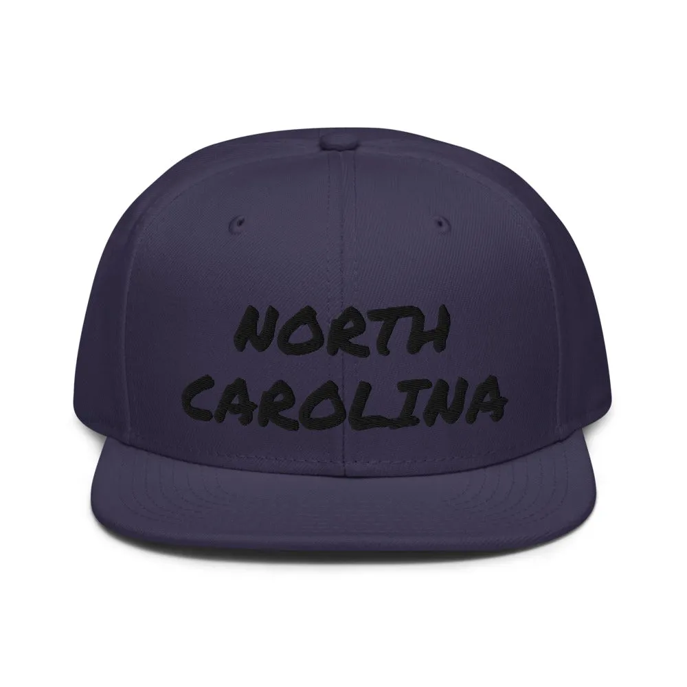 Snapback Hat "1053-0101 North Carolina (Black Logo)"