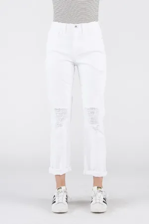 Sneak Peek 90's Skinny High Rise Distressed White Jeans