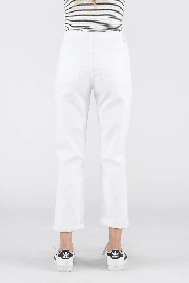 Sneak Peek 90's Skinny High Rise Distressed White Jeans