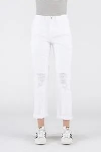 Sneak Peek 90's Skinny High Rise Distressed White Jeans
