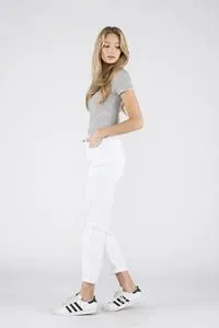 Sneak Peek 90's Skinny High Rise Distressed White Jeans