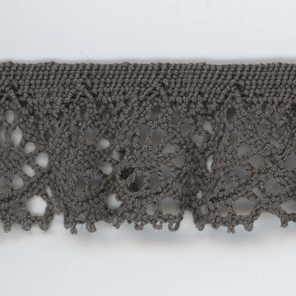 Stretch Torchon Lace #159 Medium Gray