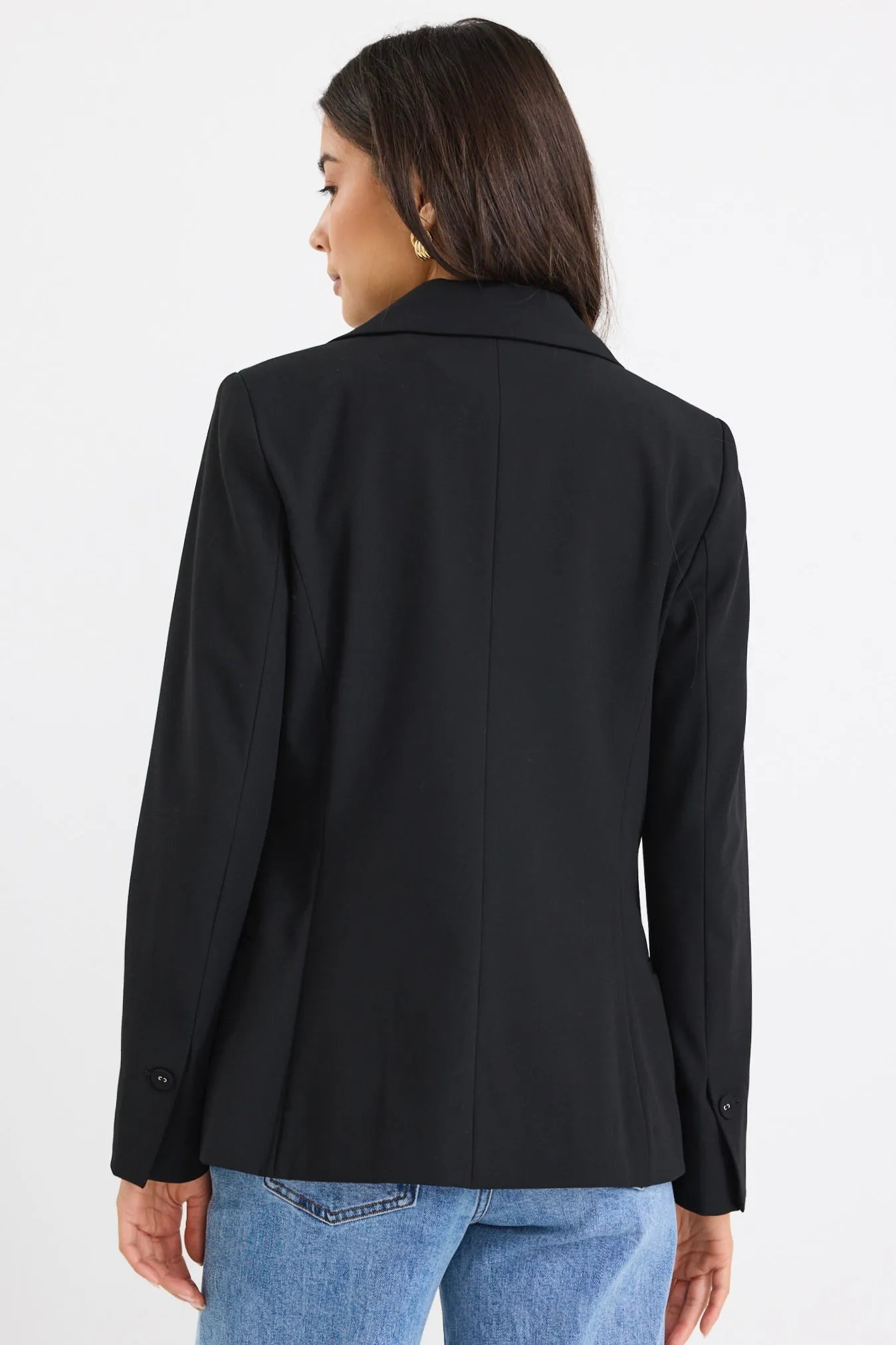 Suave Black Fitted Short Blazer