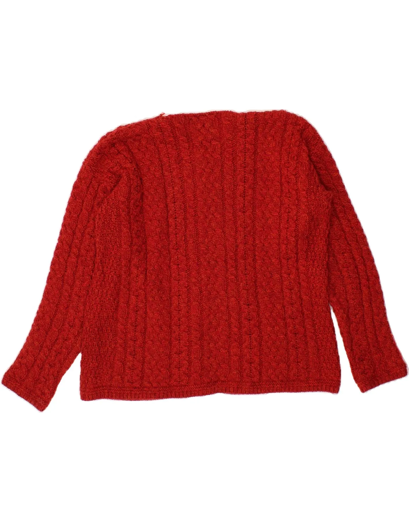 SWEATERS OF IRELAND Womens Cardigan Sweater UK 16 Large Red Merino Wool