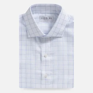 The Light Blue Corbly Comfort Stretch Windowpane Custom Shirt