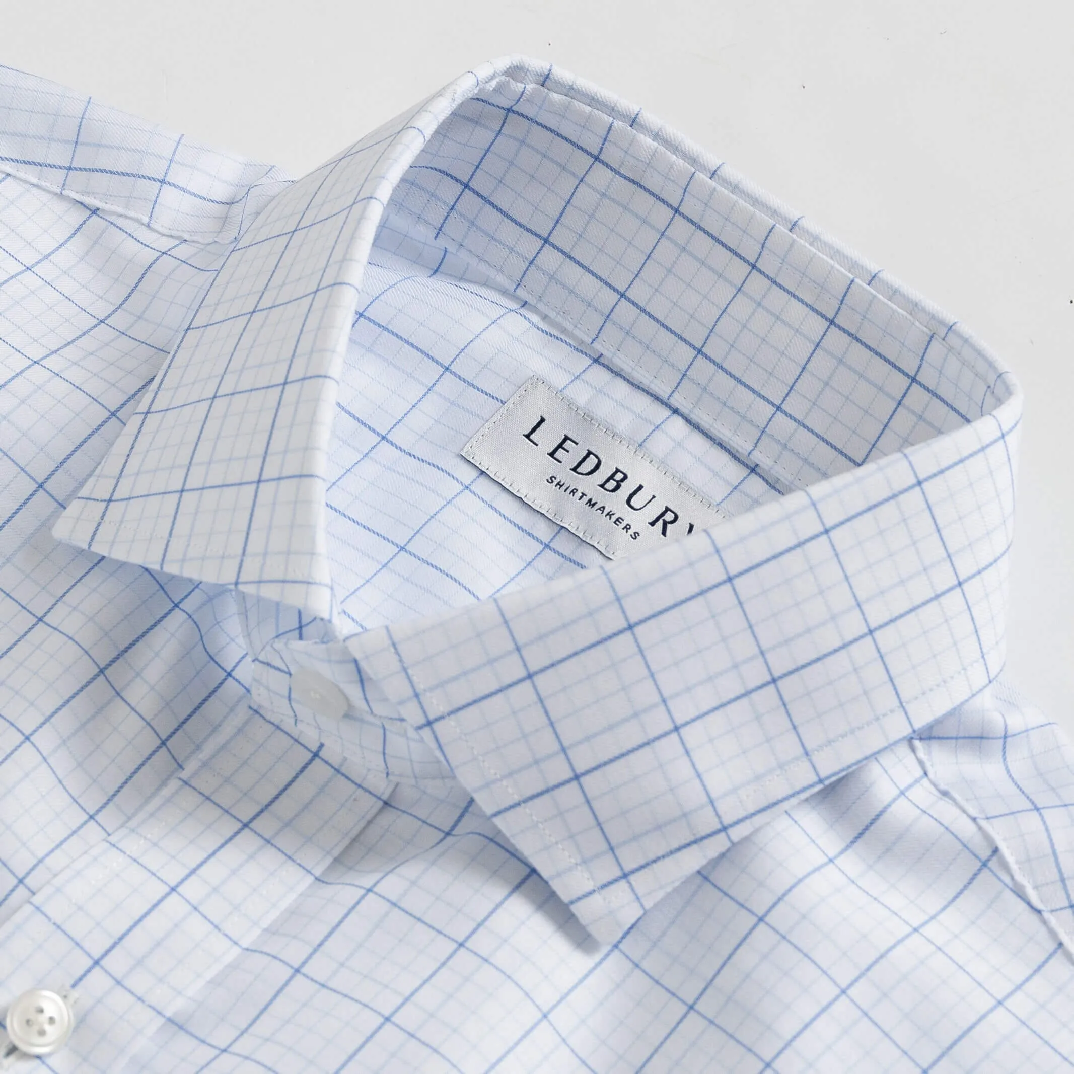 The Light Blue Corbly Comfort Stretch Windowpane Custom Shirt