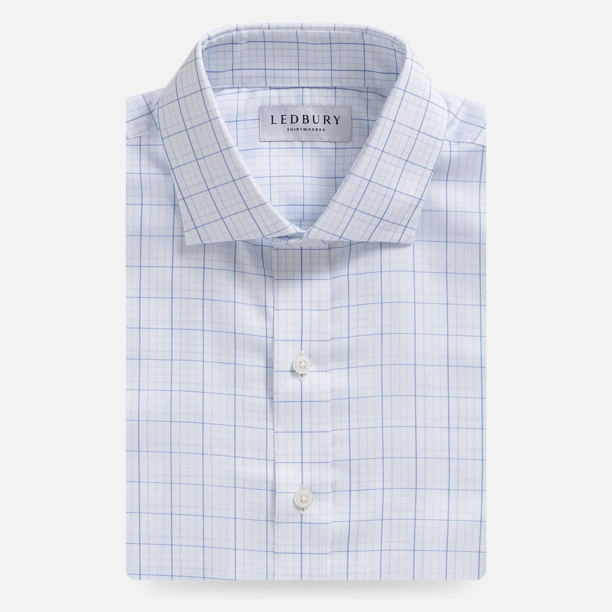 The Light Blue Corbly Comfort Stretch Windowpane Custom Shirt
