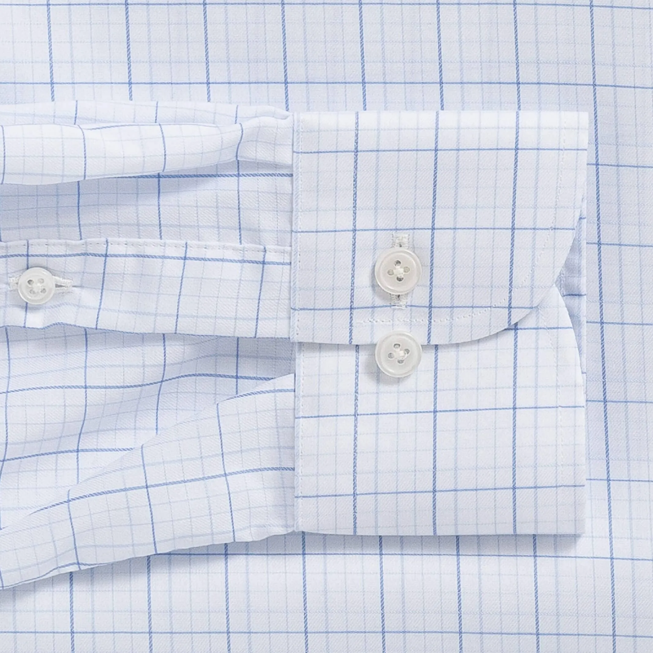 The Light Blue Corbly Comfort Stretch Windowpane Custom Shirt