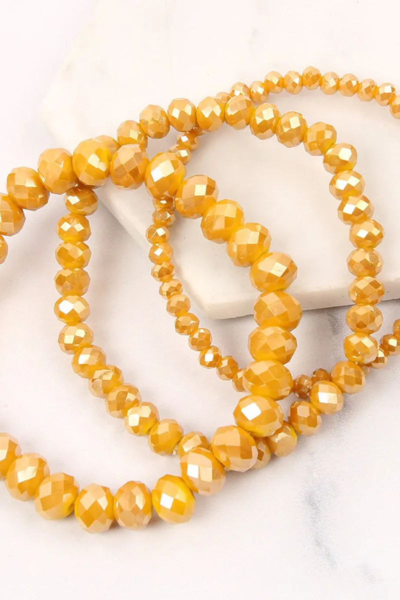 THREE STACKABLE RONDELLE BRACELET SET