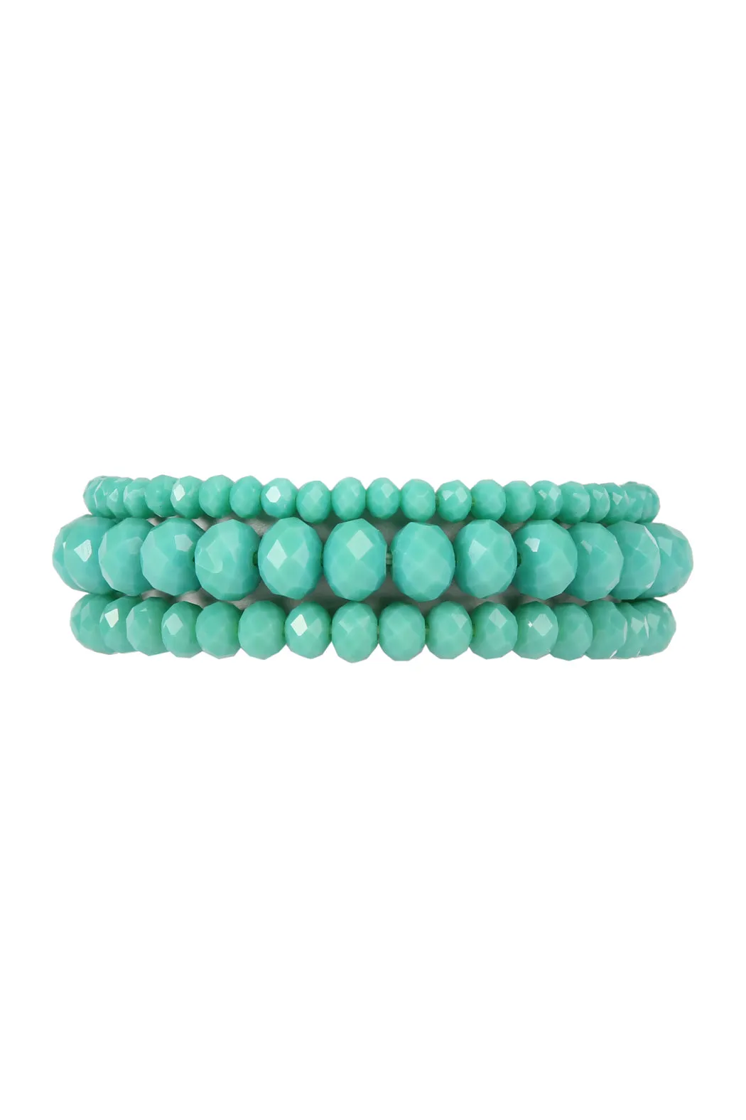 THREE STACKABLE RONDELLE BRACELET SET