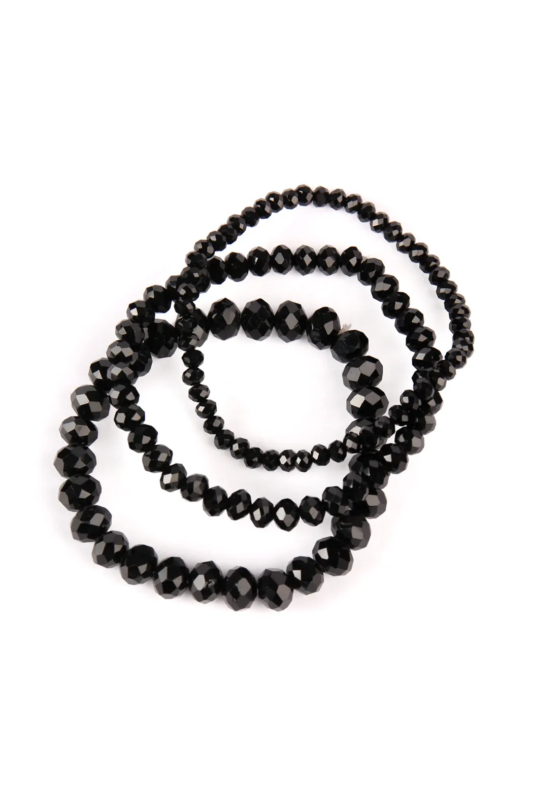 THREE STACKABLE RONDELLE BRACELET SET