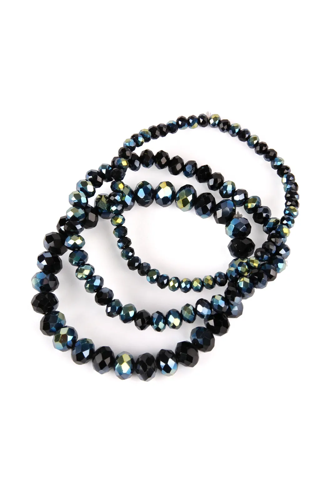 THREE STACKABLE RONDELLE BRACELET SET