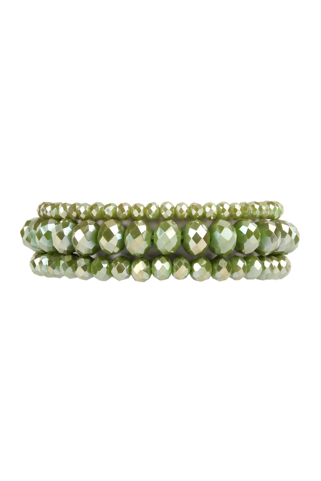 THREE STACKABLE RONDELLE BRACELET SET