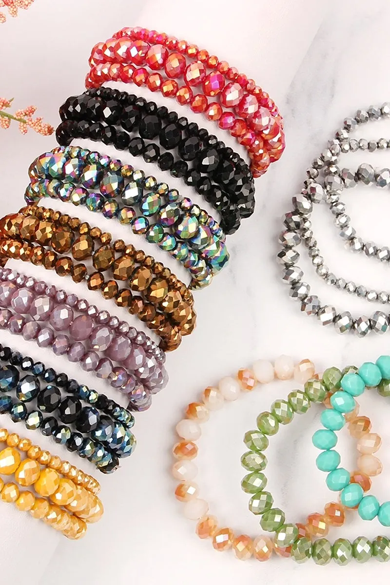 THREE STACKABLE RONDELLE BRACELET SET