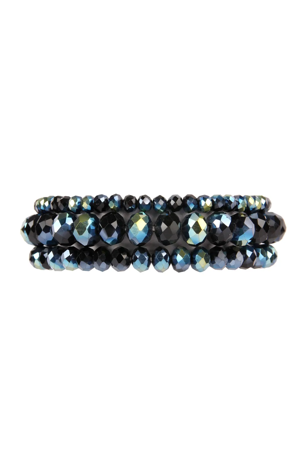 THREE STACKABLE RONDELLE BRACELET SET