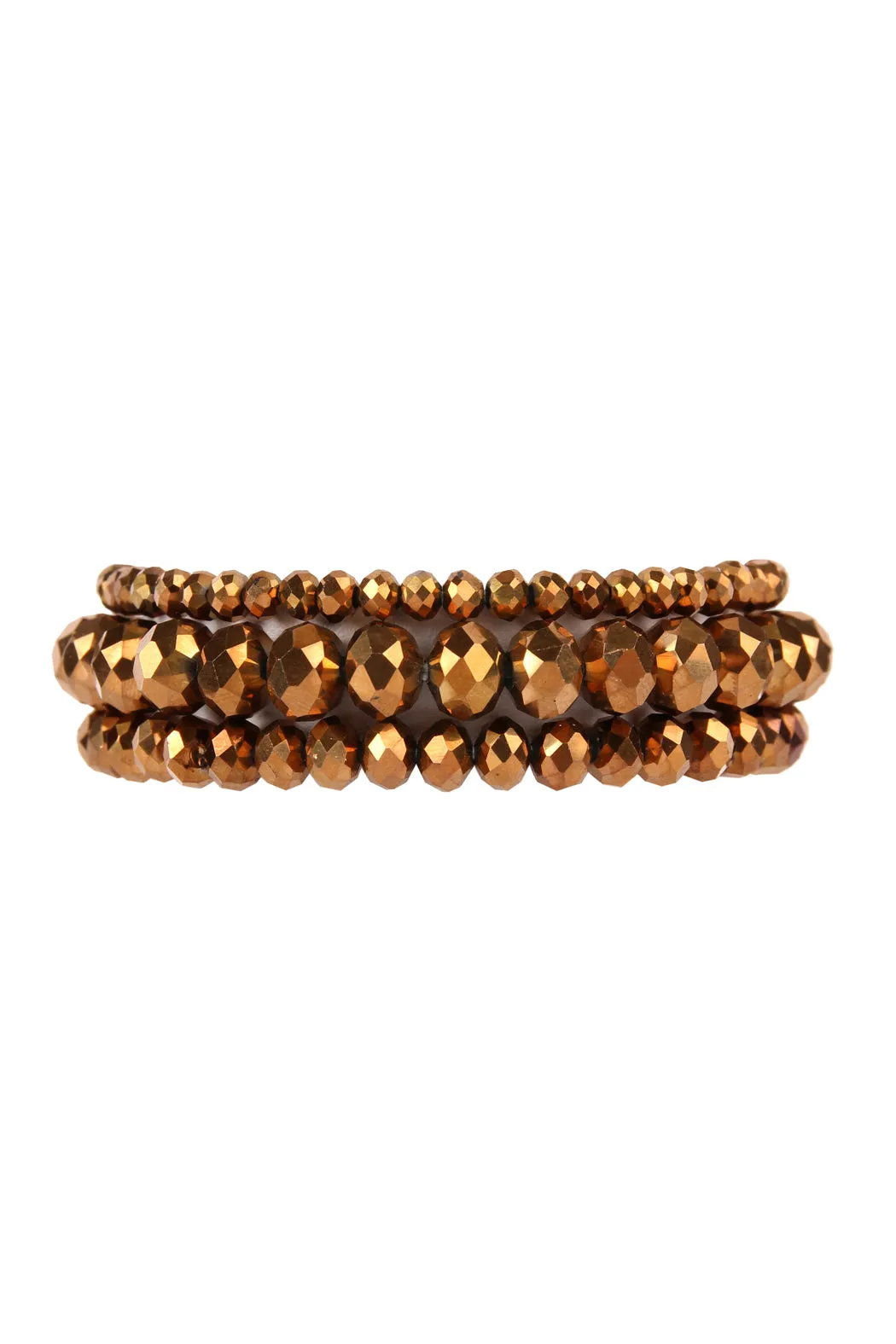 THREE STACKABLE RONDELLE BRACELET SET