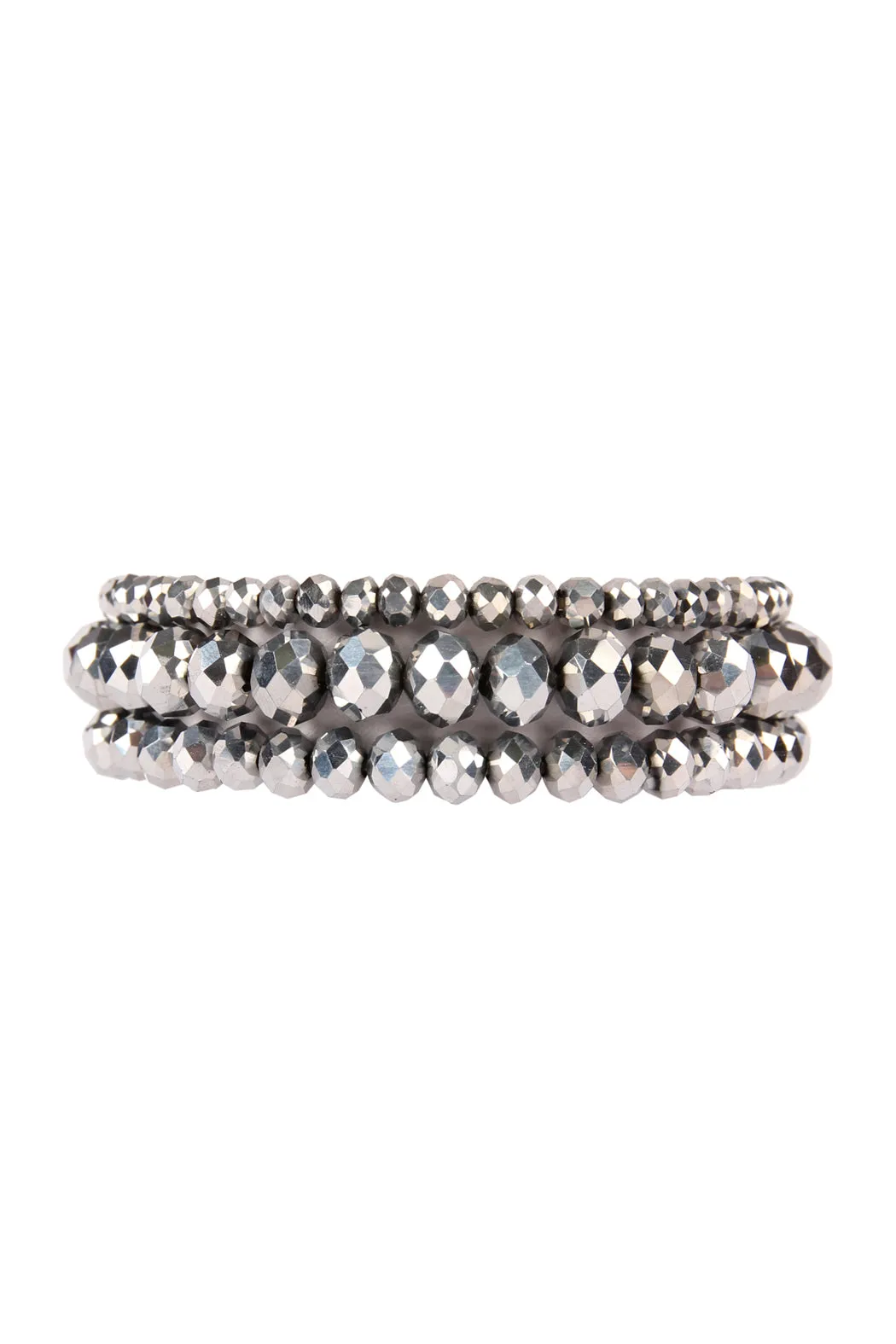 THREE STACKABLE RONDELLE BRACELET SET