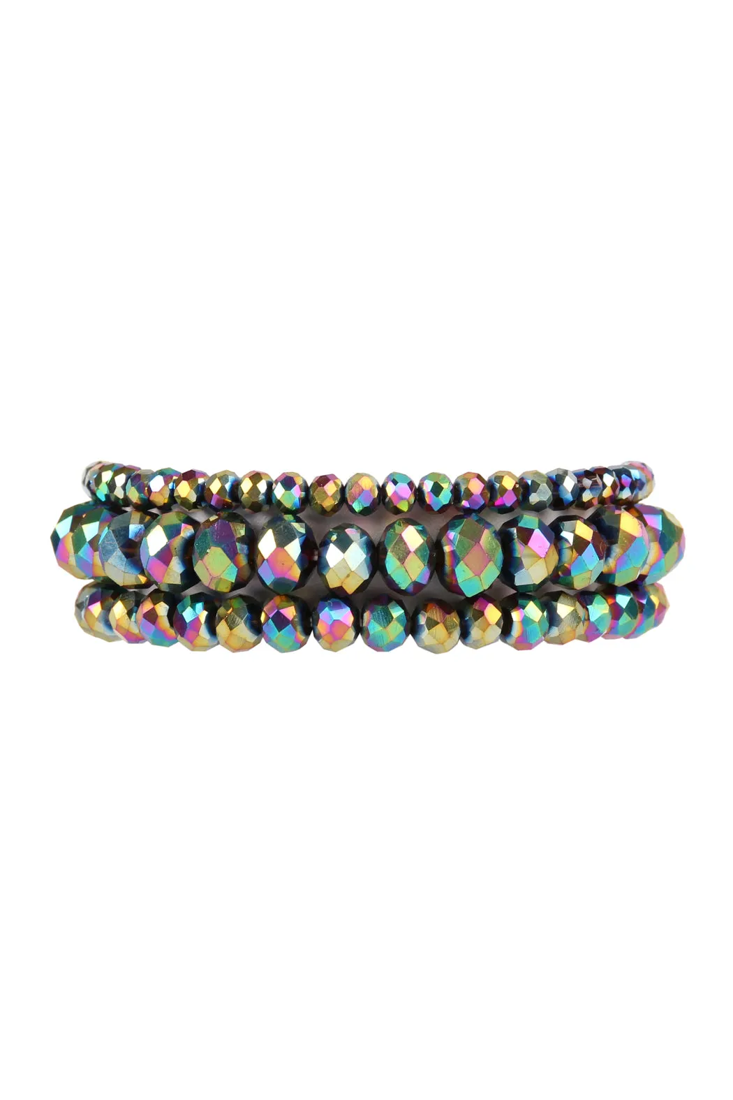 THREE STACKABLE RONDELLE BRACELET SET