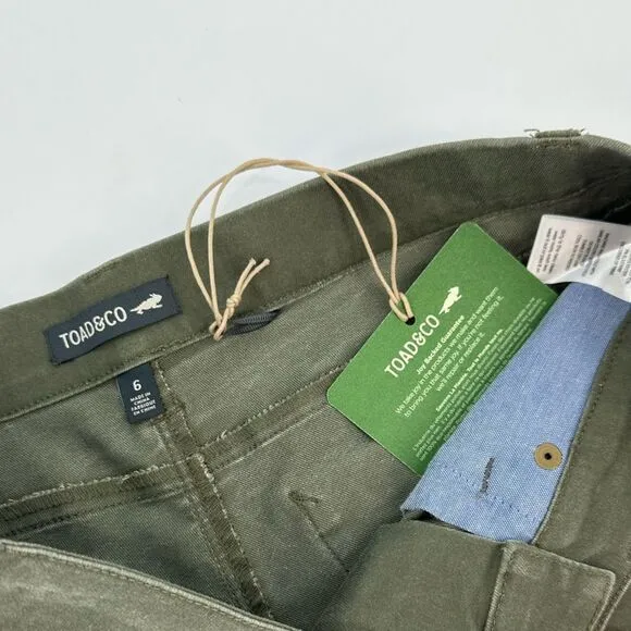 TOAD&amp;CO‎ NWT Sequoia Fringe Short TOAD &amp; CO size 6- Olive - organic cotton