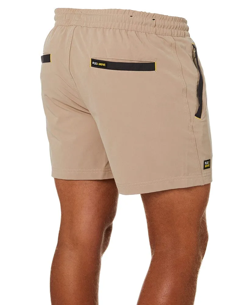 Tradies Flex And Move 4-Way Stretch Elastic Short Value Pack - Stone