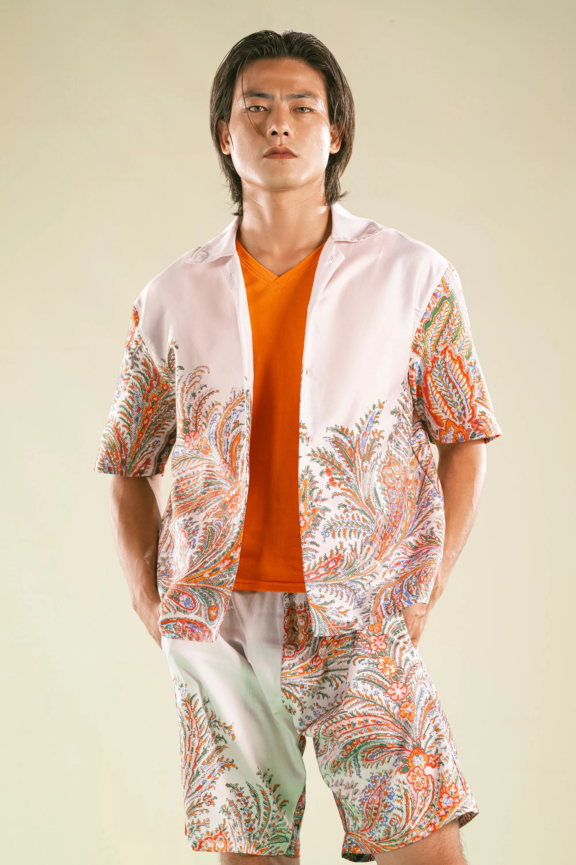 Tropical Printed Cotton Twin Set