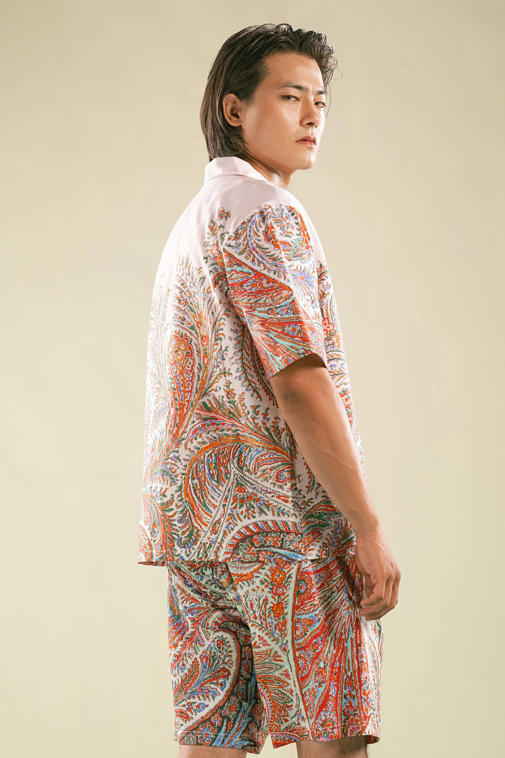 Tropical Printed Cotton Twin Set