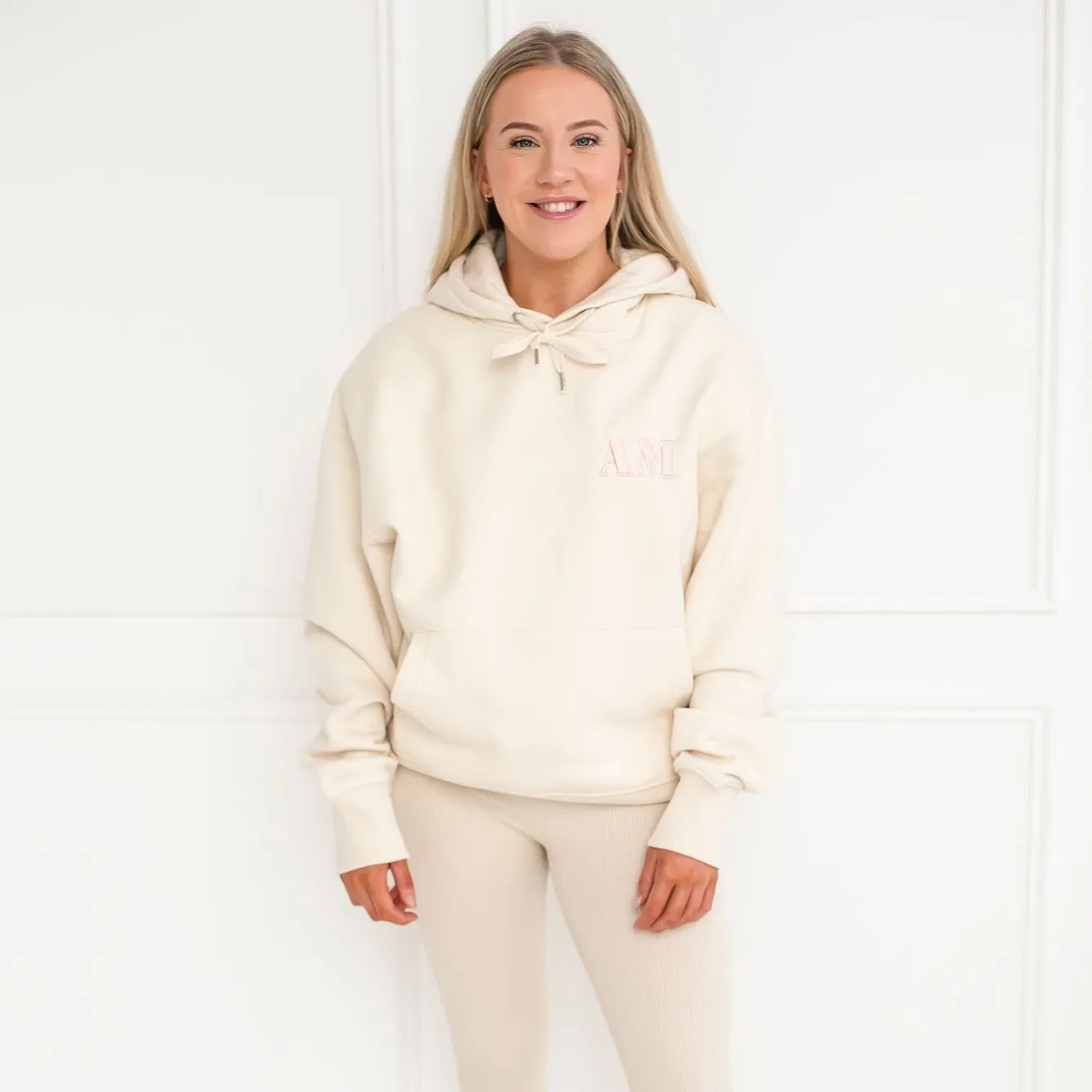 Two side Luxe Oversized Initial Signature Hoodie - Unisex
