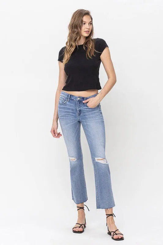 VERVET by Flying Monkey Mid Rise Kick Flare Jeans